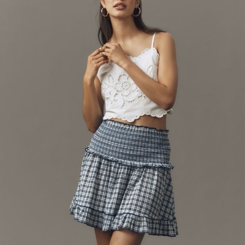 ANTHROPOLOGIE➕NWT MAEVE Smocked Founce Mini Skirt